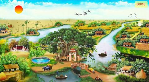 Hình ảnh Tranh dán tường đồng quê 3D khổ lớn 12